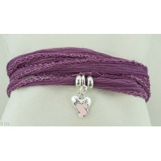 Ballet shoes with silk bracelet/necklace (pink)